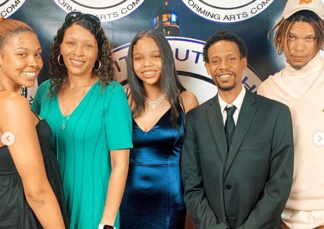 Kafi Franklin with her husband Kecalf Cunningham and children.